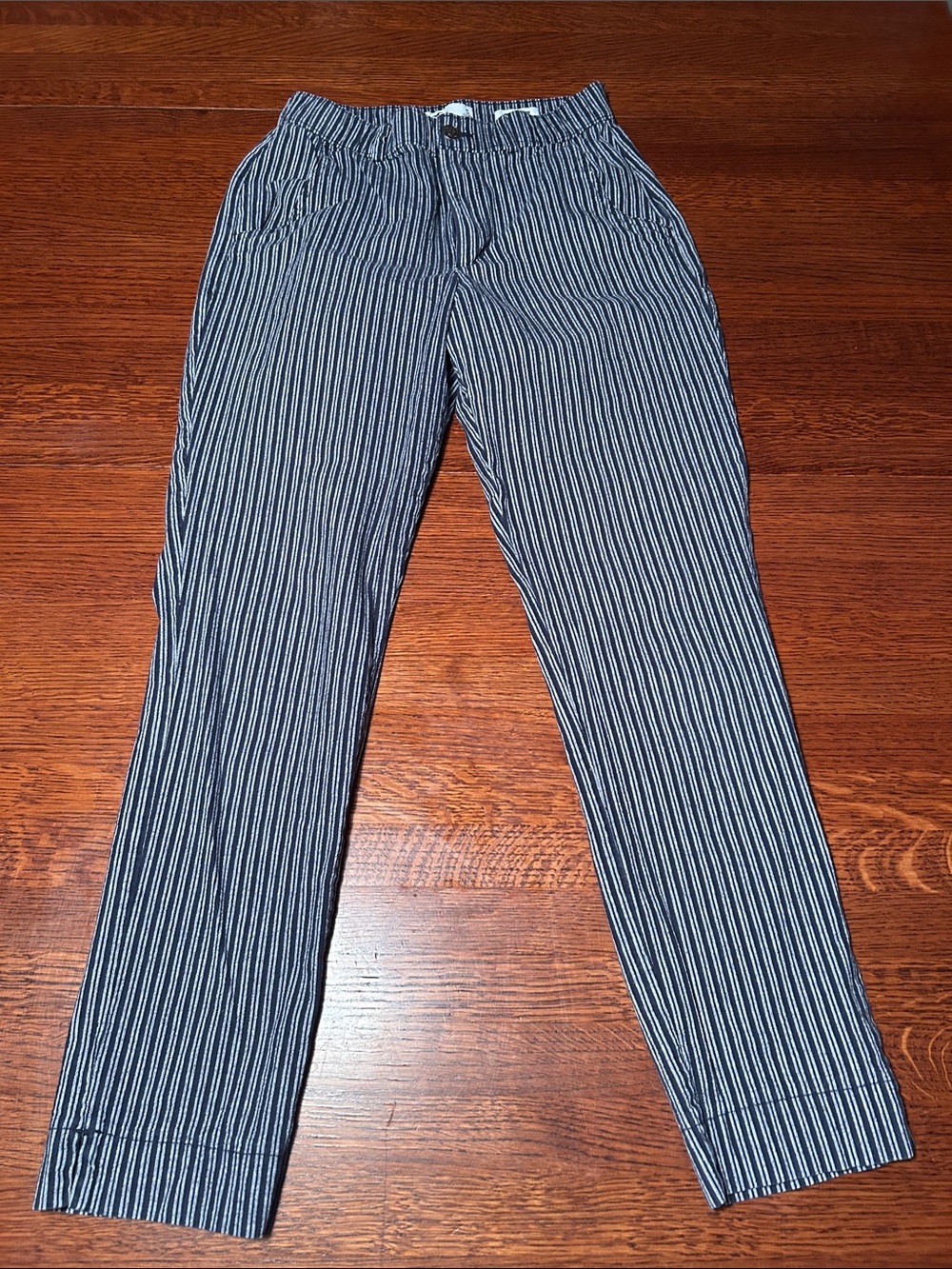 Hollister Navy and White Pinstripe Chinos